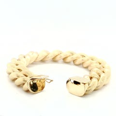 Raffinato bracciale italiano a maglie in oro giallo 18 carati, largo 15 mm, nuovo