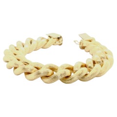 Raffinato bracciale italiano a maglie in oro giallo 18 carati, largo 15 mm, nuovo