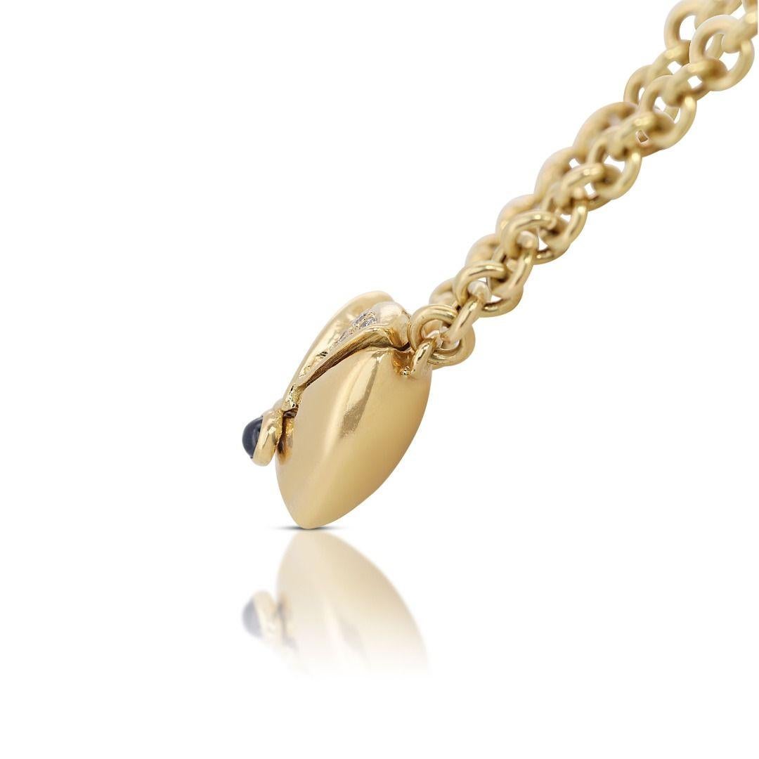 Raffinierte Halskette aus 18 Karat Gelbgold mit Saphir und Diamant Damen im Angebot