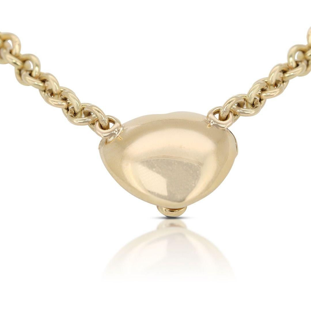 Sophisticated 18K Yellow Gold Necklace with Sapphire and Diamond For Sale 1