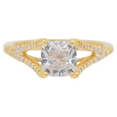 Raffinierter 1,96 Karat Diamanten Pave-Ring aus 18 Karat Gelbgold - IGI-zertifiziert