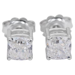 Sophisticated 2.02ct Diamonds Stud Earrings in 18k White Gold - IGI Certified