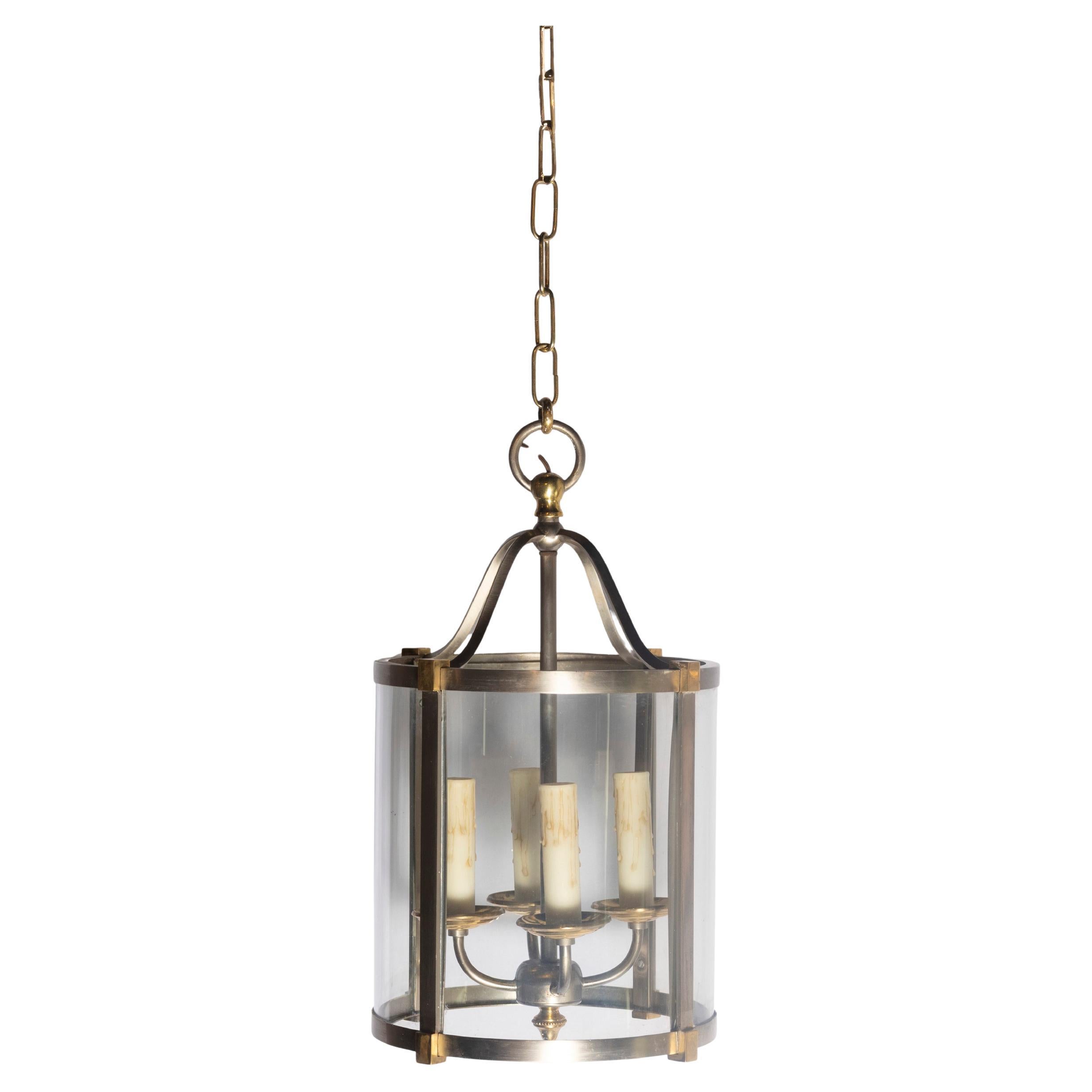 Sophisticated 20th Century French Brass and Nickel Lantern