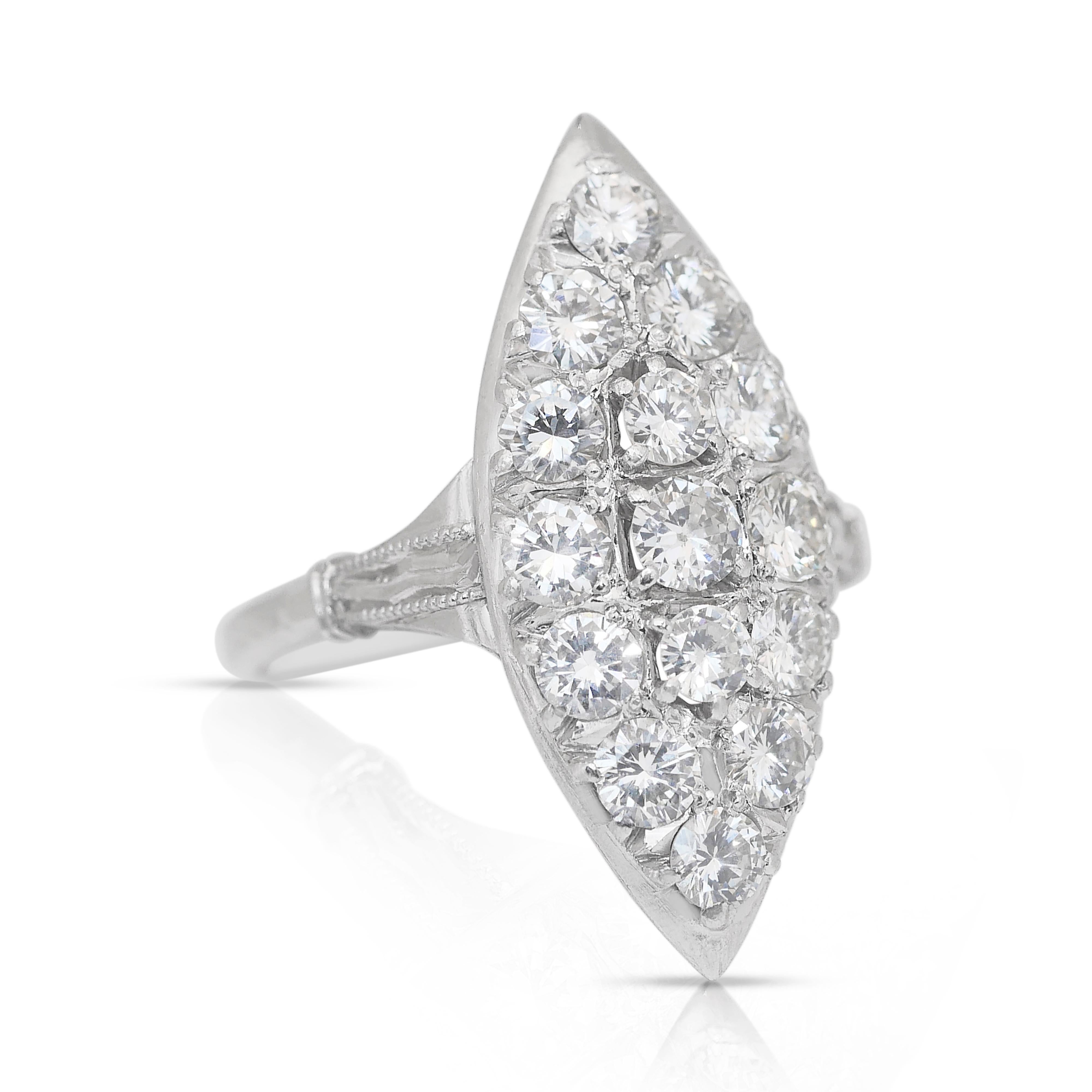 Round Cut Sophisticated 2.60ct Diamonds Cocktail Ring in Platinum - IGI Certified