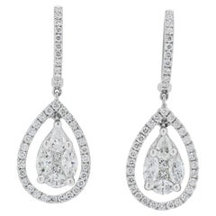 Sophisticated 2.64ct Natural Diamonds Earrings in 18K White Gold