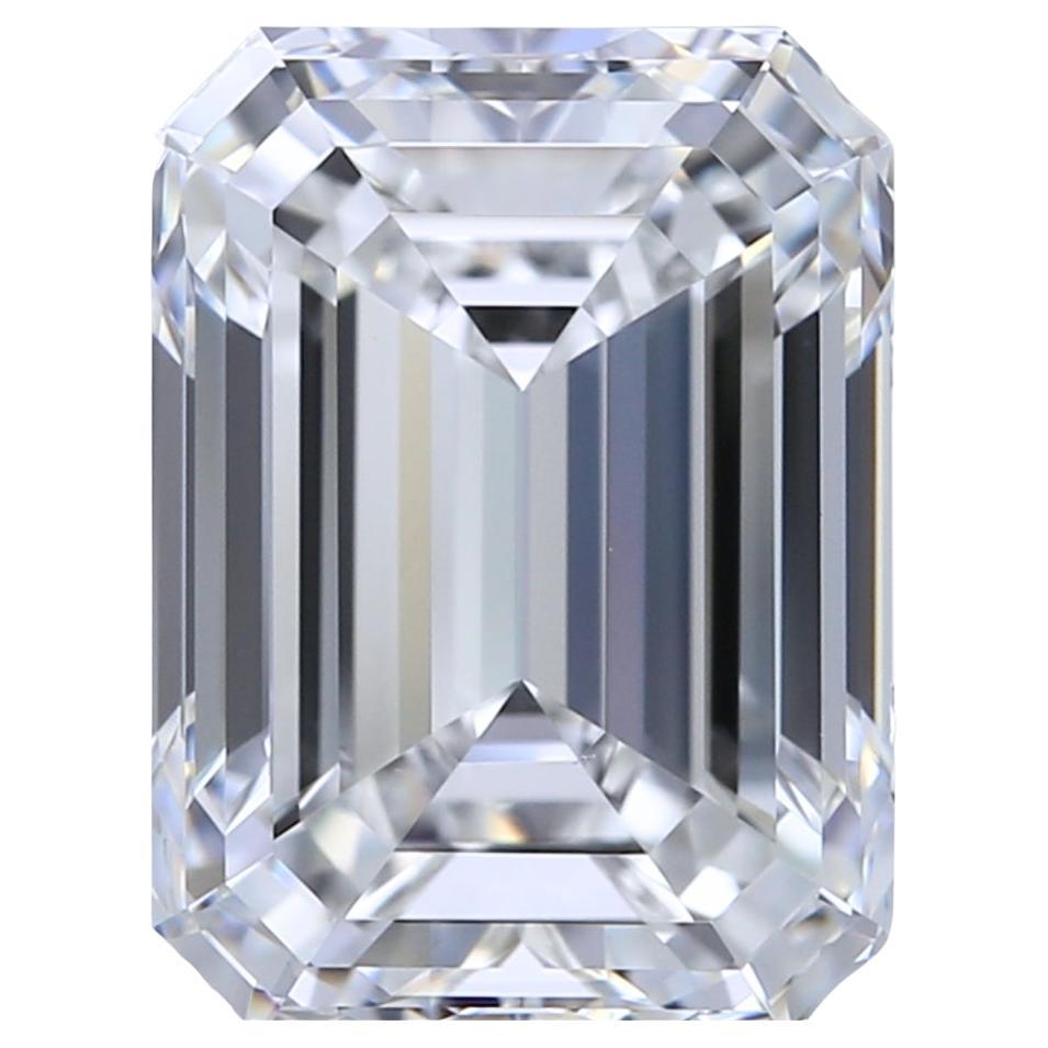 Diamant sophistiqué de 4,01 carats taille émeraude idéale - certifié GIA