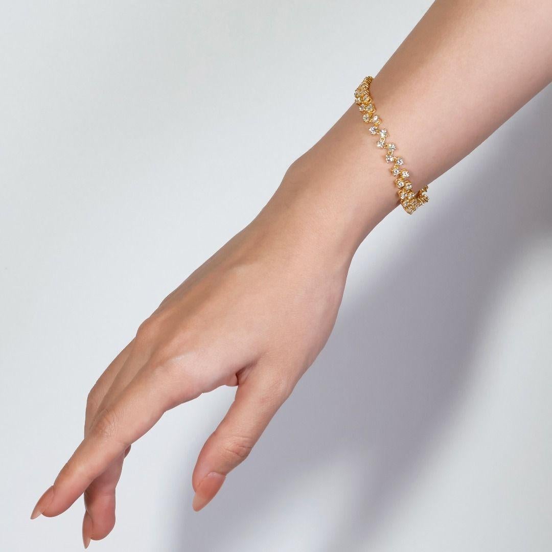 Raffiniertes Armband aus 18 Karat Gelbgold mit 4,32 Karat Diamanten 2