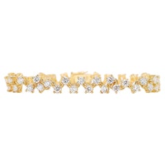 Bracelet sophistiqué en or jaune 18 carats avec diamants 4,32 carats