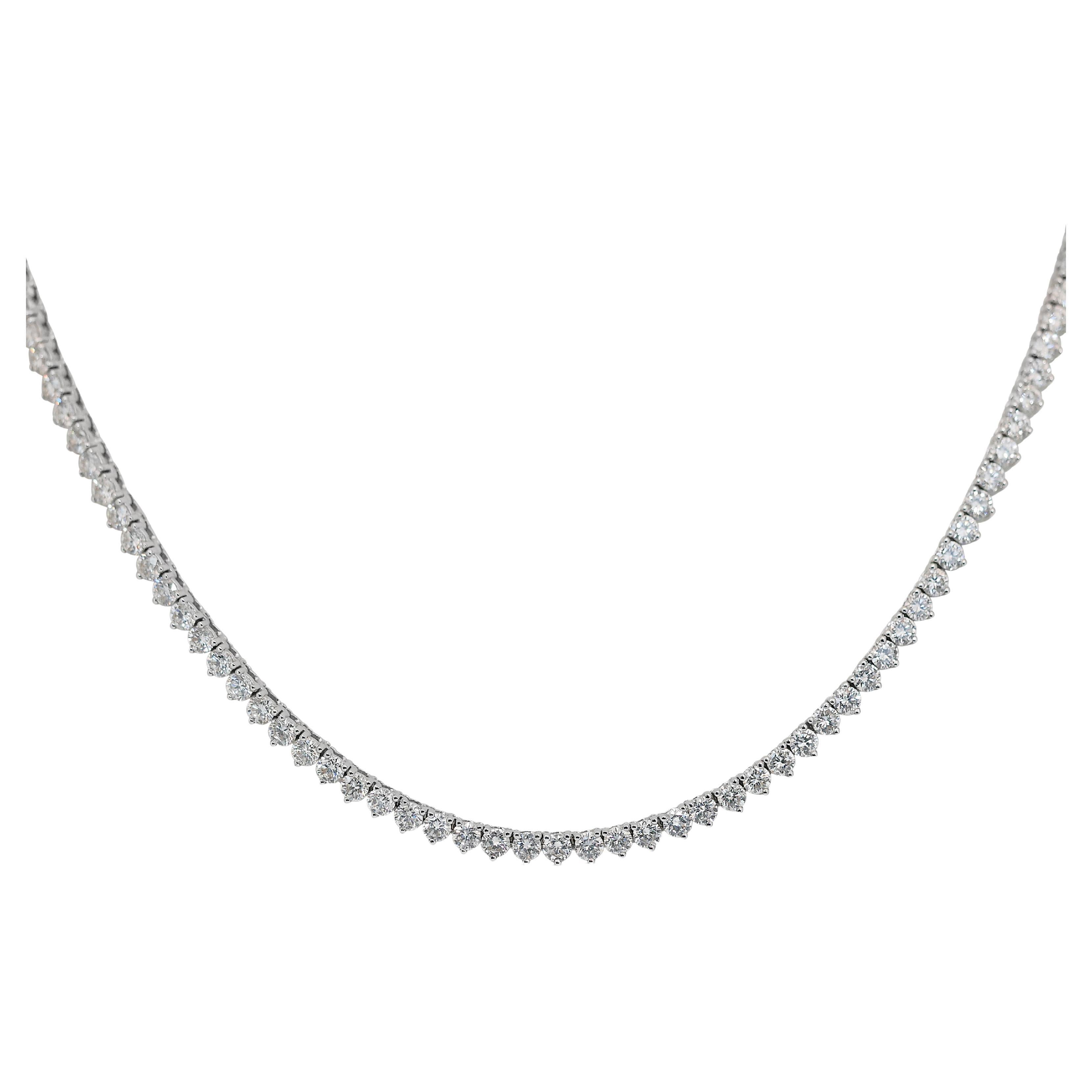 Sophisticated 4.63ct Diamonds Chain Necklace in 18k White Gold - IGI Certified