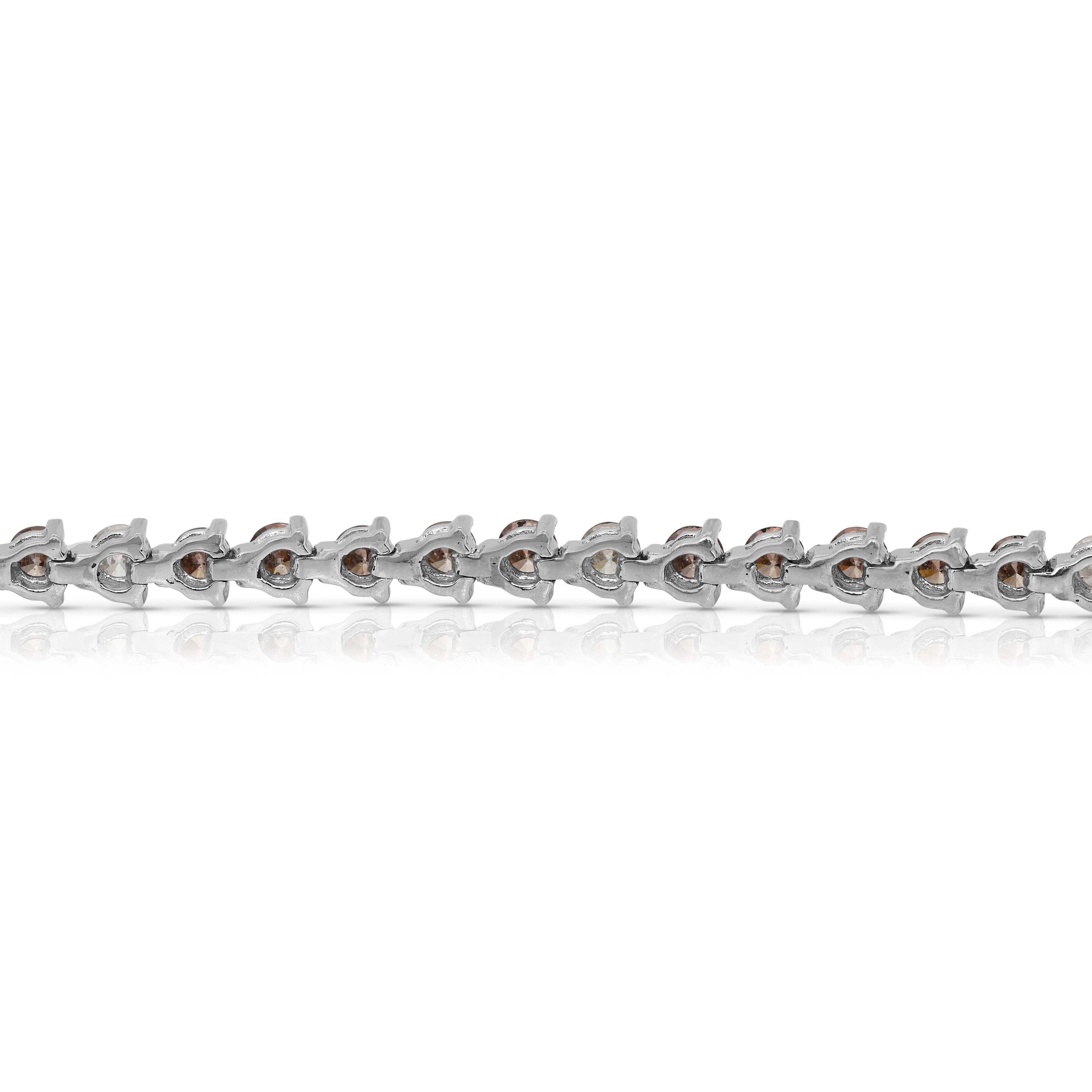 Bracciale sofisticato con 6,25 carati di diamanti in oro bianco 18 carati - Certificato IGI in vendita 2