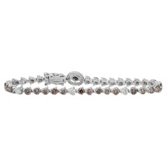 Bracelet sophistiqué de 6.25ct de diamants en or blanc 18k - certifié IGI