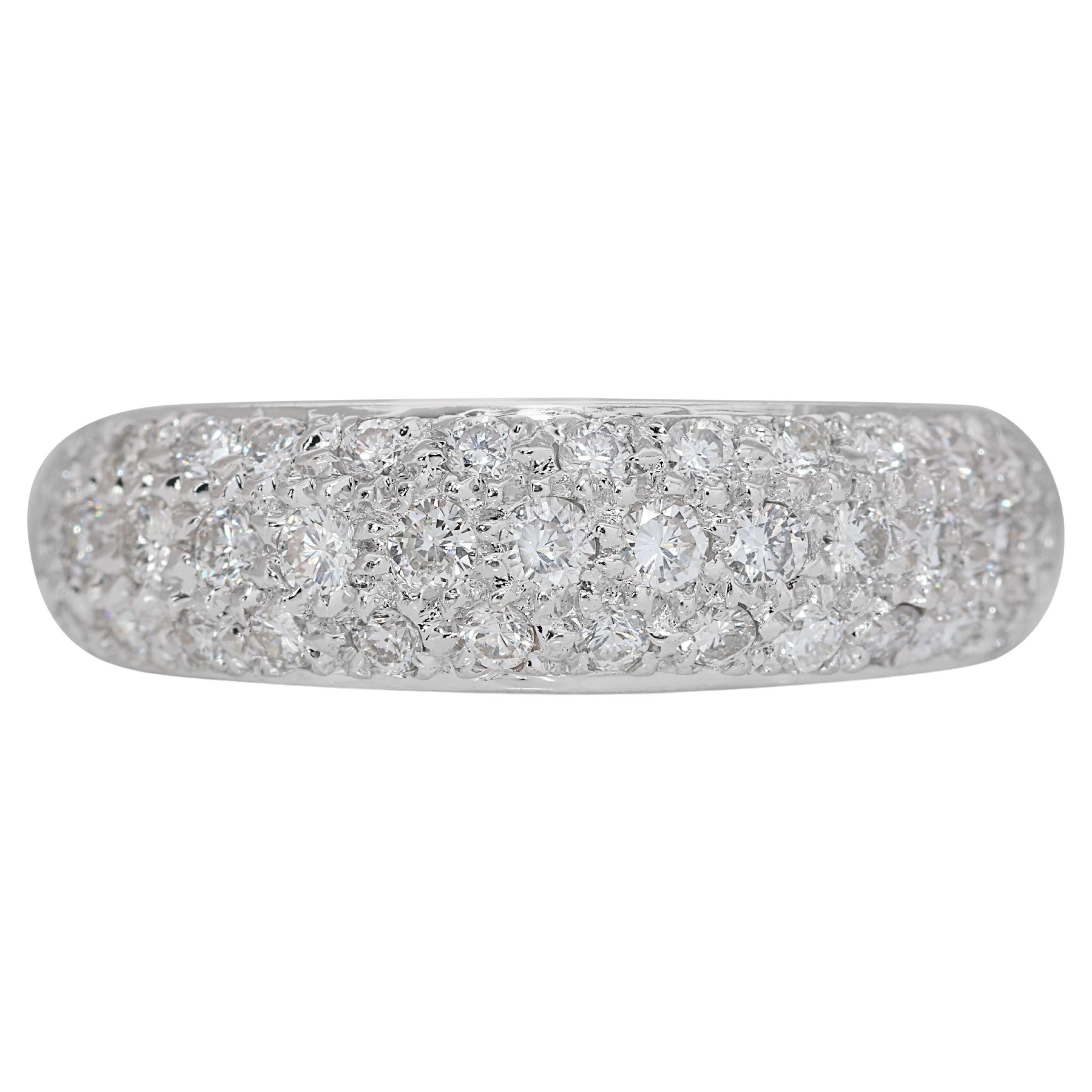 Anspruchsvoll .76ct. Runder Brillant Pave Diamantring
