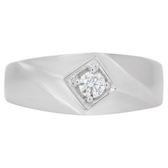 Sophisticated 9K White Gold Ring with 0.15ct Natural Diamond