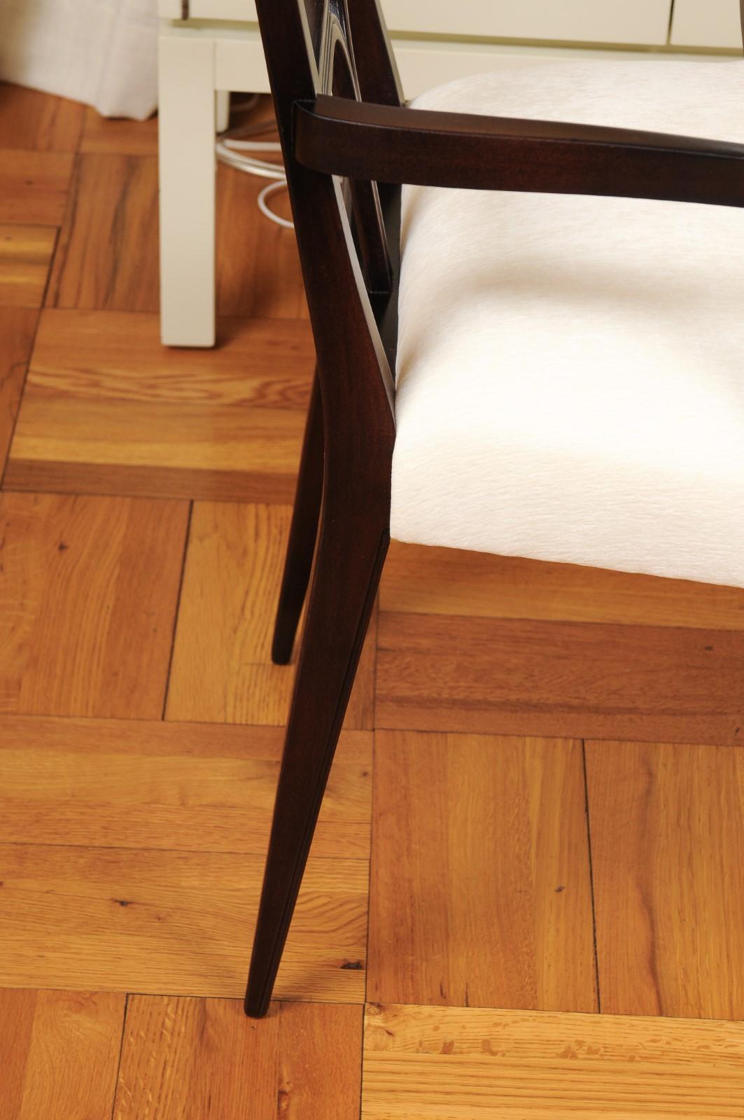 Sophisticated ALL ARM Set of 12 Star Back Chairs in Espresso by Tommi Parzinger For Sale 9