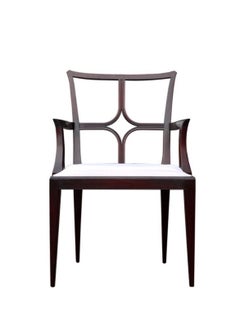 Sophisticated ALL ARM Set of 12 Star Back Chairs in Espresso by Tommi Parzinger