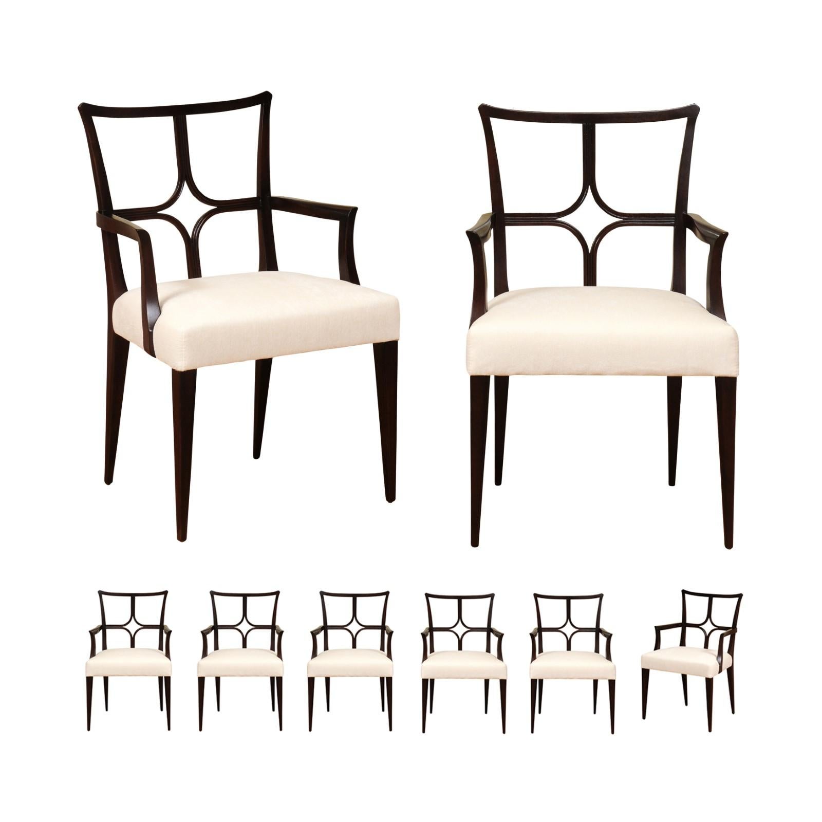 Sofisticato set di 8 sedie con schienale a stella ALL ARM in Espresso di Tommi Parzinger in vendita 13
