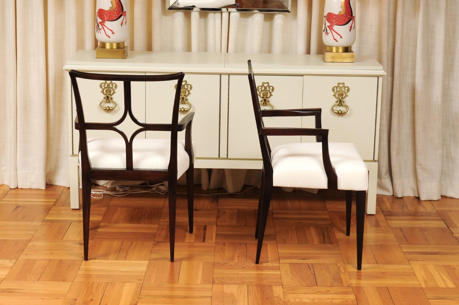 Sofisticato set di 8 sedie con schienale a stella ALL ARM in Espresso di Tommi Parzinger in vendita 2