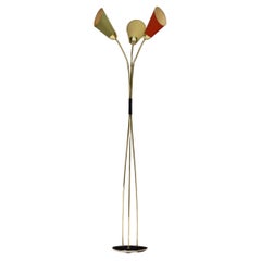 Sophisticated and Elegant Brass Triennale Floor Lamp Italy, circa 1950