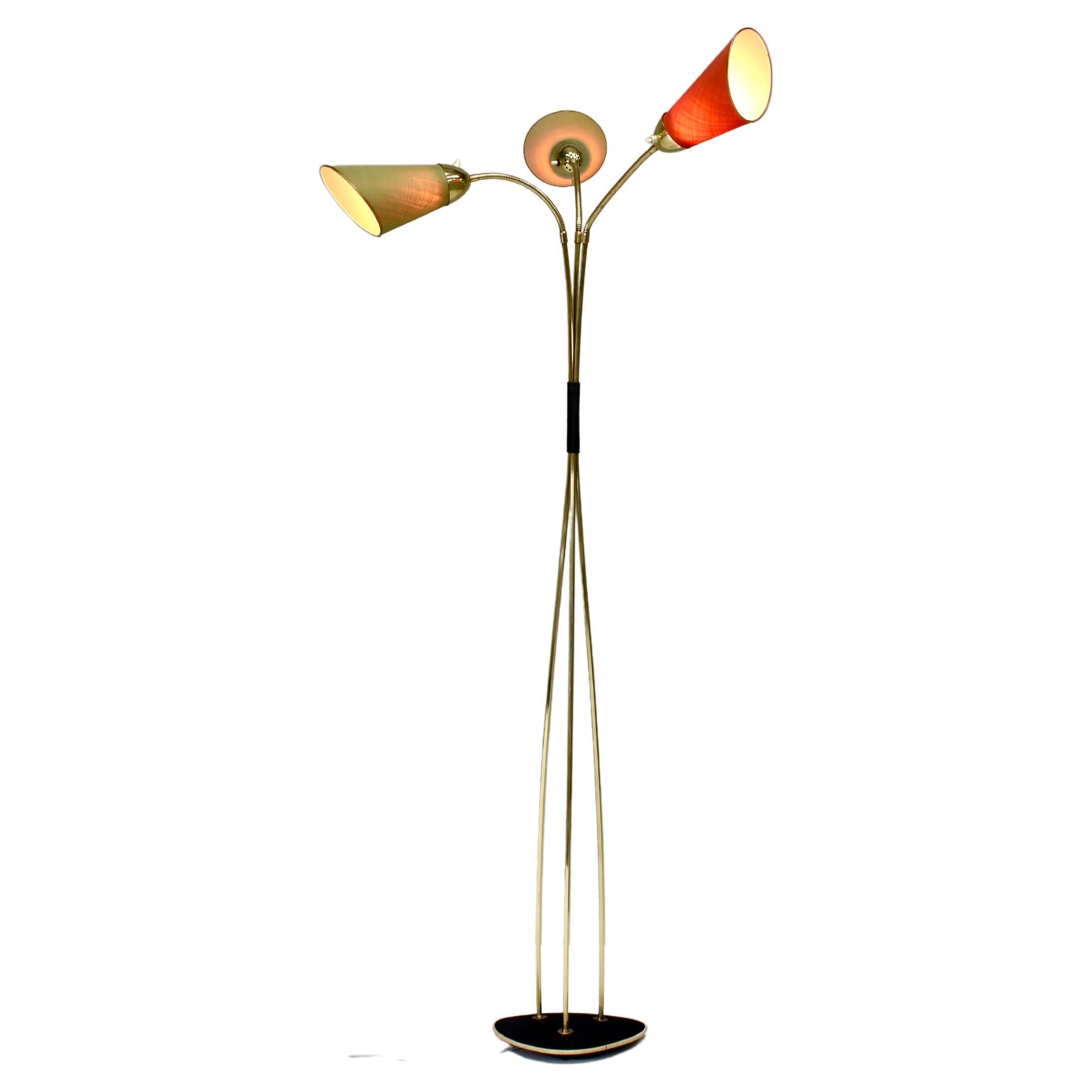 Sophisticated and Elegant Brass Triennale Floor Lamp Italy, circa 1950
