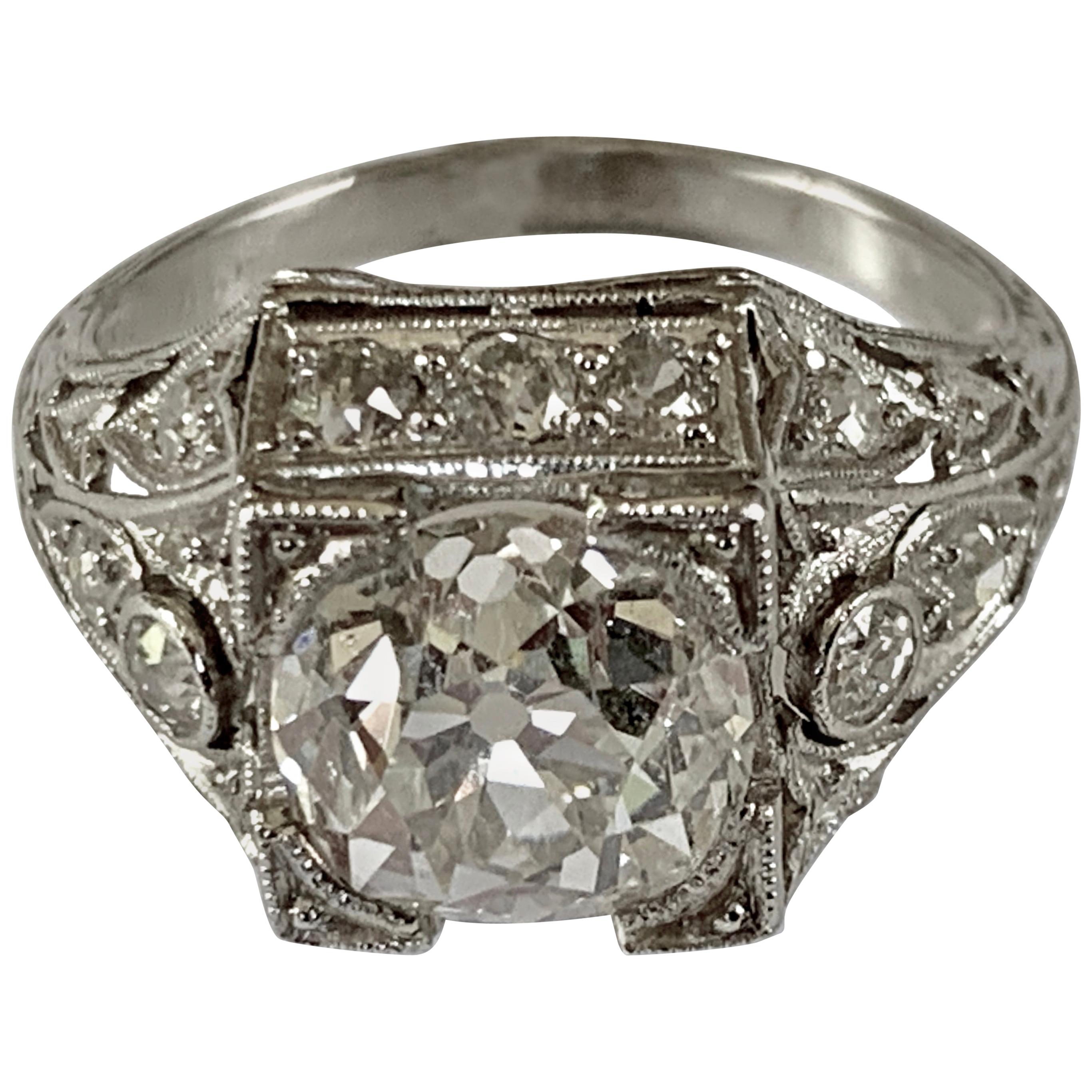 Sophisticated and Stylish Art Deco Solitaire Ring For Sale