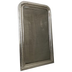 Sophisticated Antique French Louis Philippe Silver Gilt Mirror