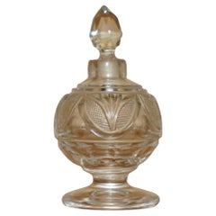 SOPHISTICATED ANTIQUE GLASS CRYSTAL COLLECTABLE DRESSING TABLE PERFUME BOTTLe