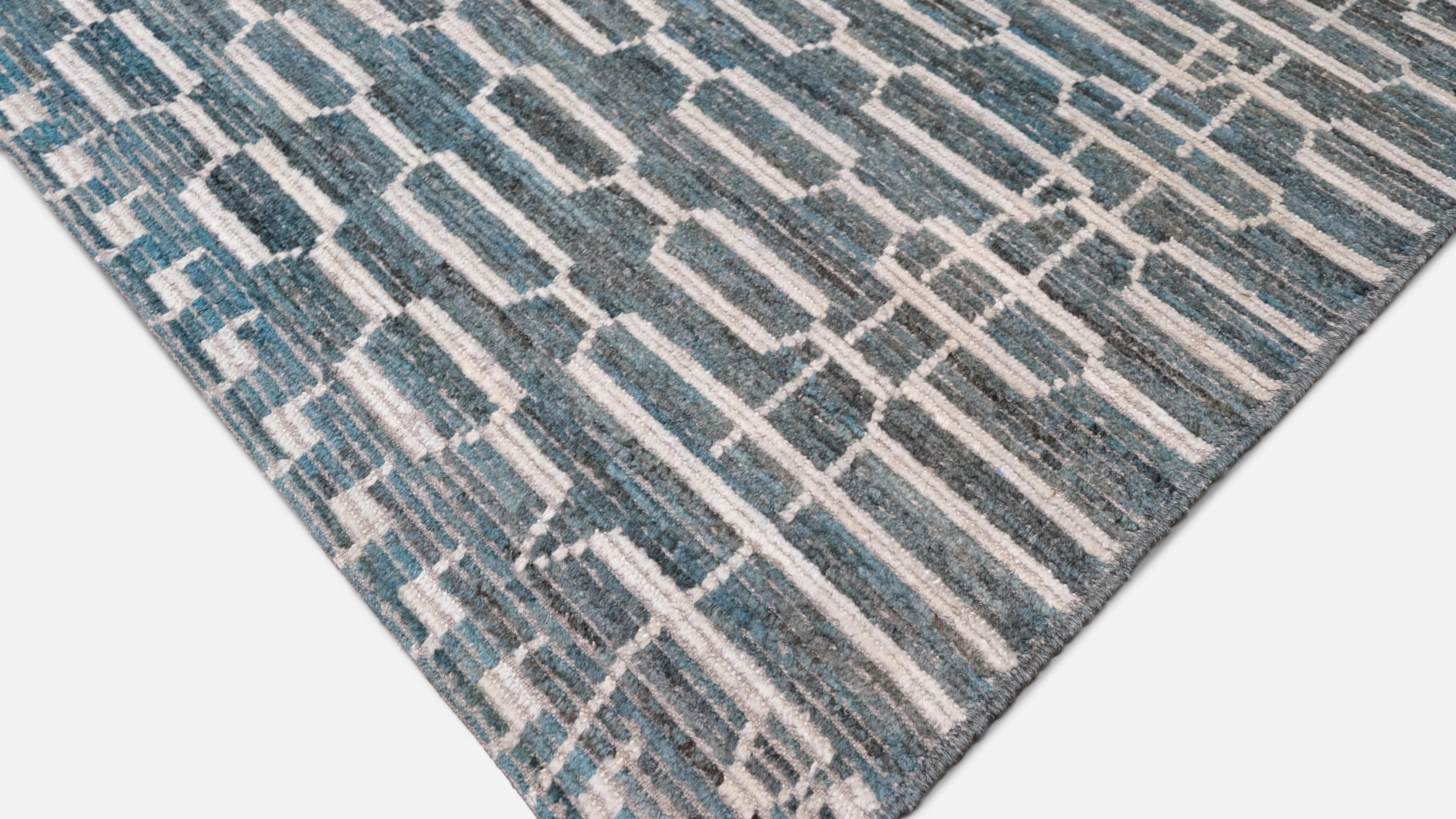 Raffinierter künstlerischer geometrischer Teppich 9'11''x11'2'' (Moderne) im Angebot