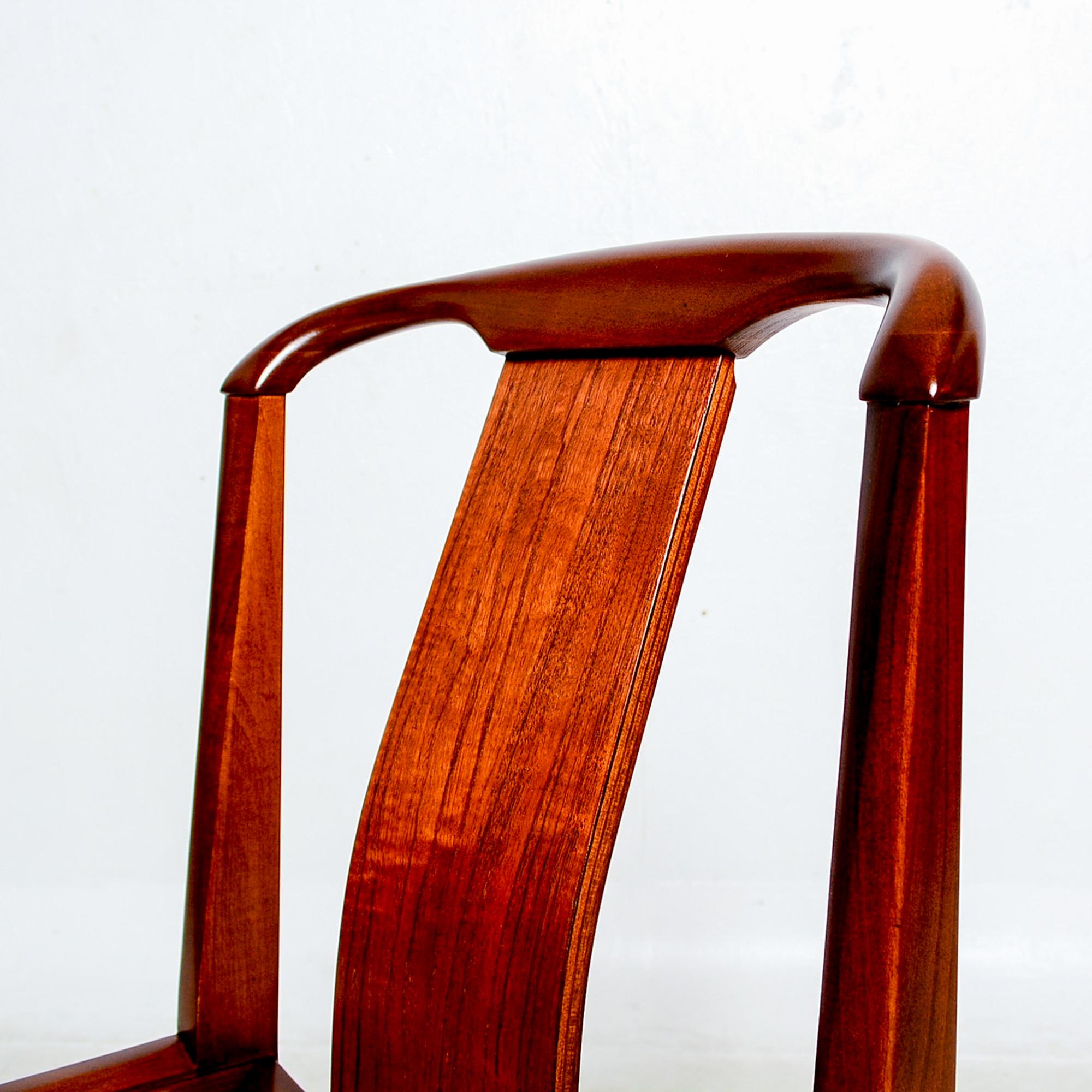 American Sophisticated Baker Sculptural Walnut Wood Dining Chairs by Michael Taylor 1950s
