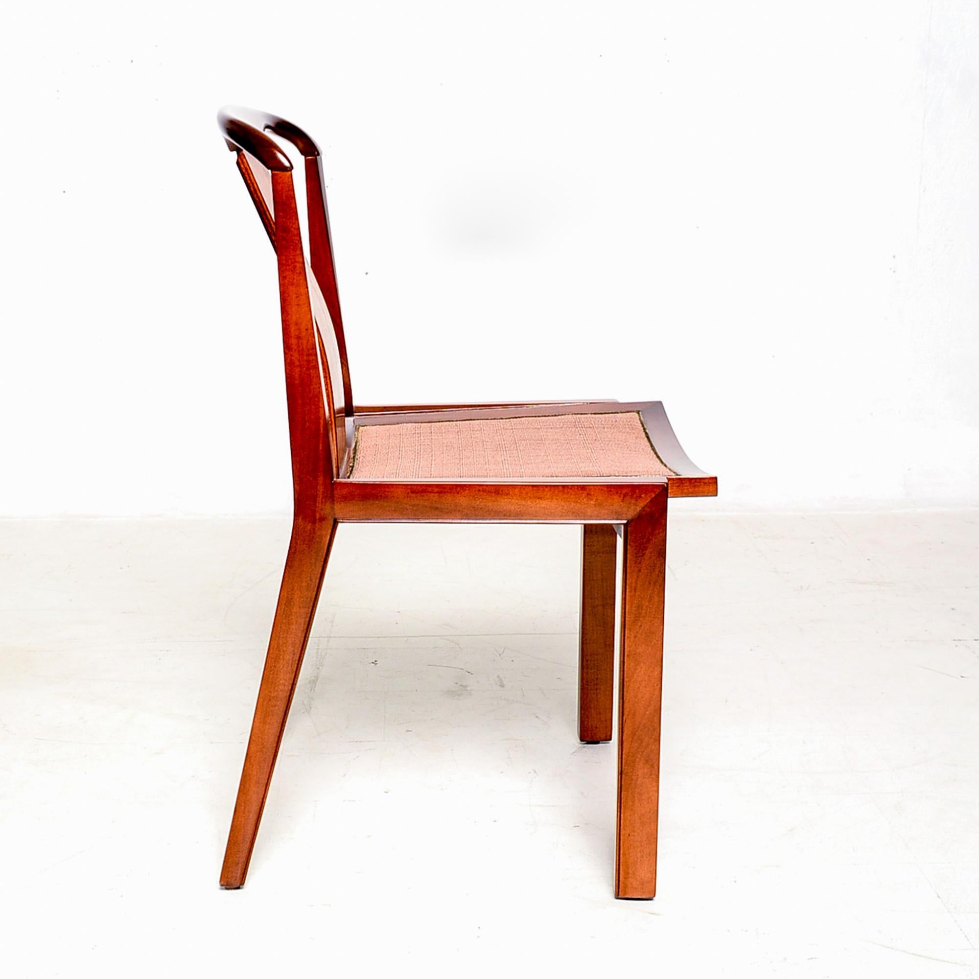 Sophisticated Baker Sculptural Walnut Wood Dining Chairs by Michael Taylor 1950s In Good Condition In Chula Vista, CA