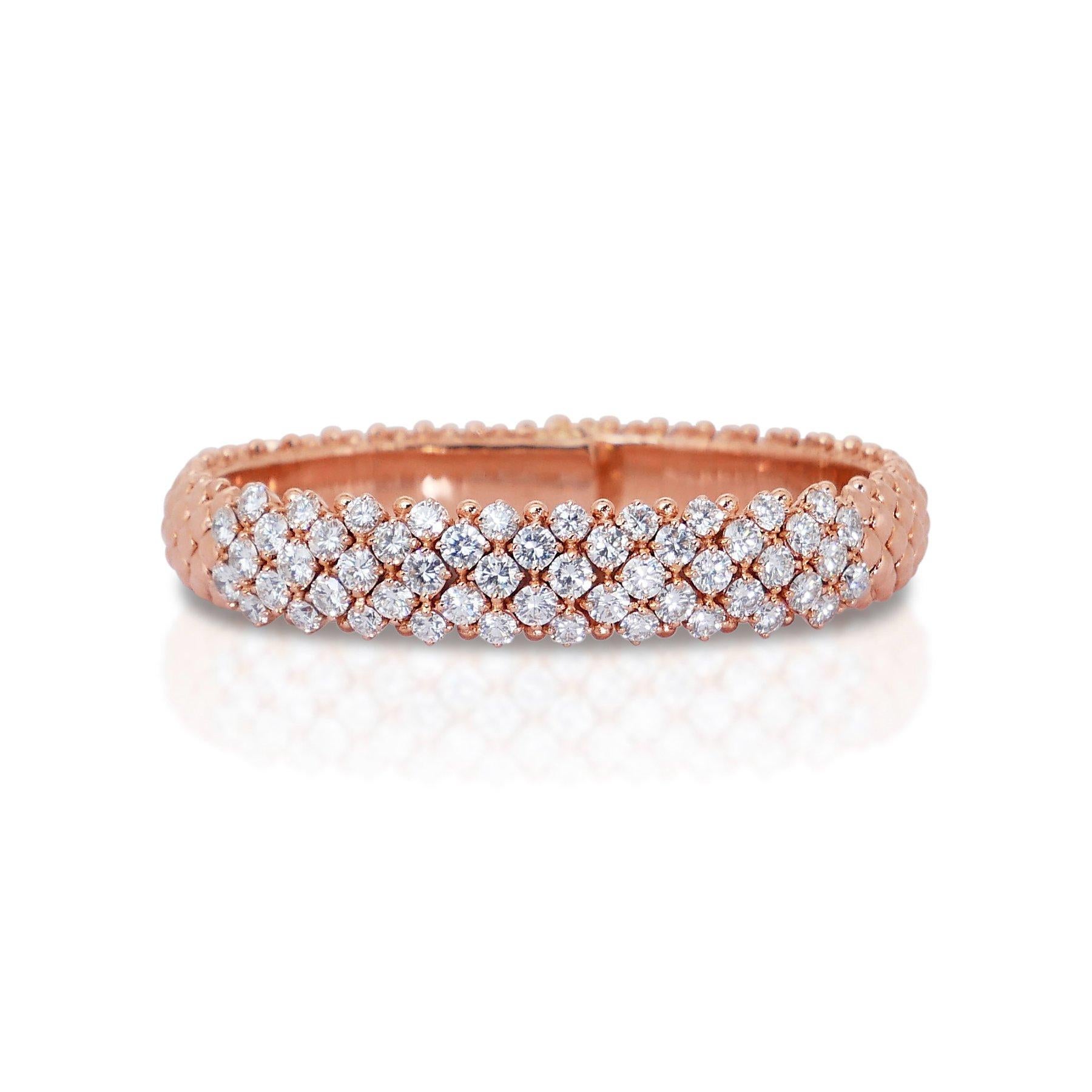 Round Cut Sophisticated Bangle with Natural Diamonds For Sale