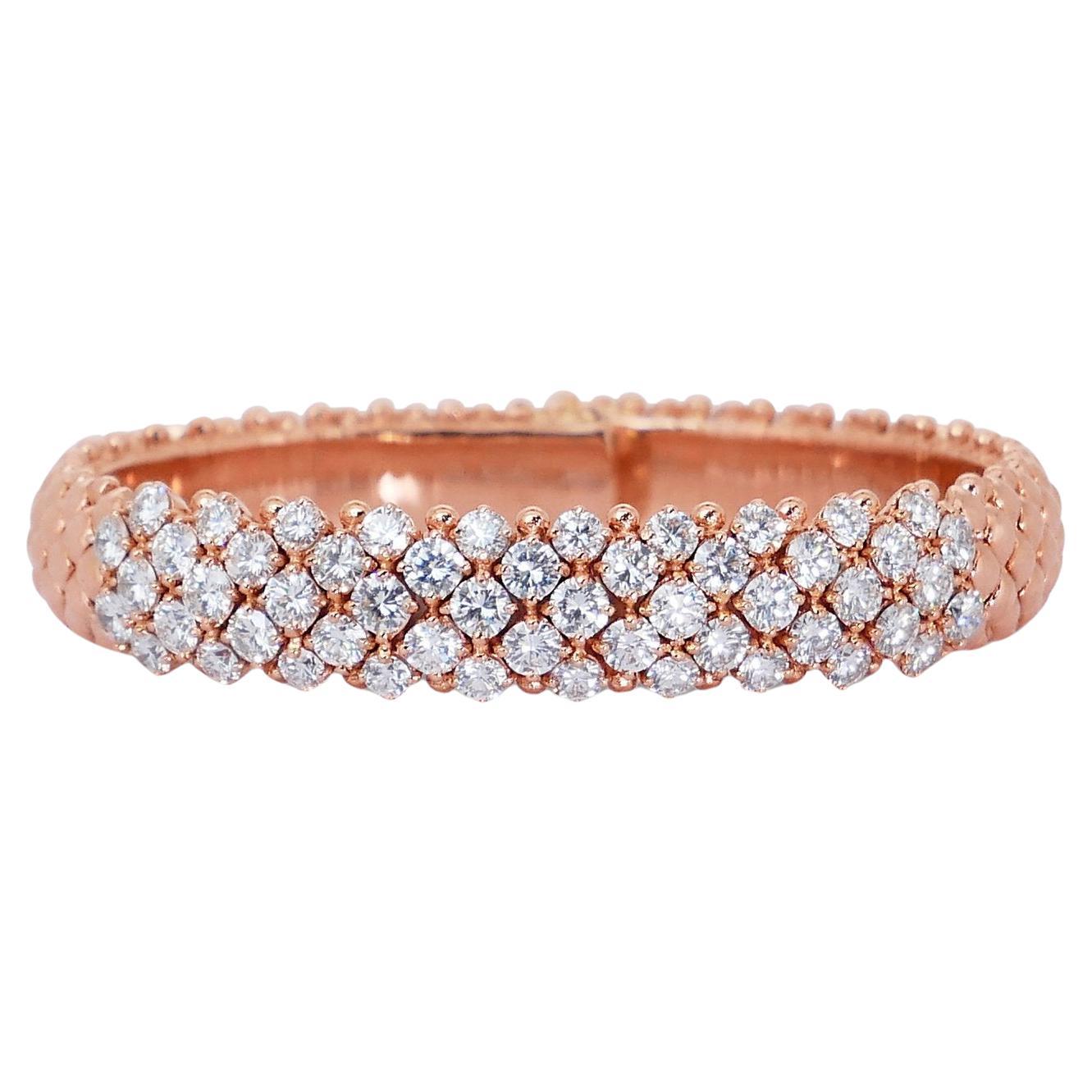 Sophisticated Bangle with Natural Diamonds For Sale