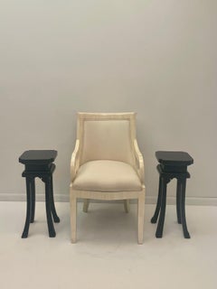 Sophisticated Beautifully Carved Ebonized Side Tables