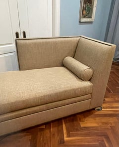 Sophisticated Belgian Linen Chaise Longue