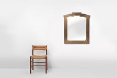 Sophisticated Belgo Chrome graphical mirror, Belgium ca. 1980