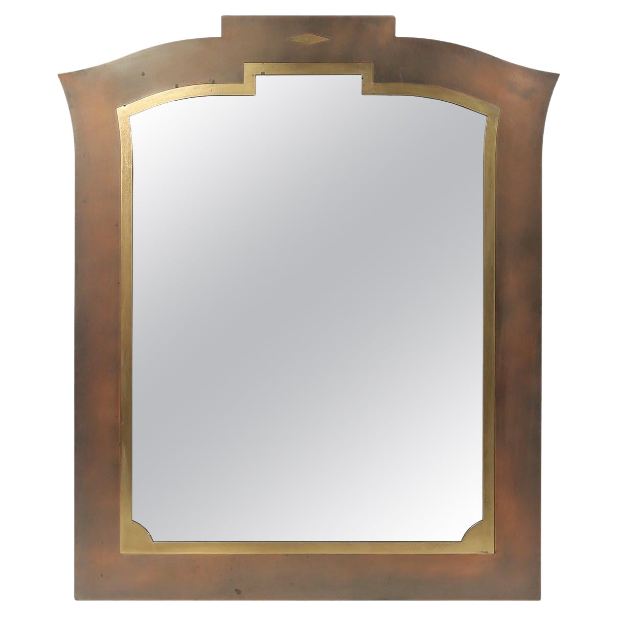 Sophisticated Belgo Chrome graphical mirror, Belgium ca. 1980 For Sale
