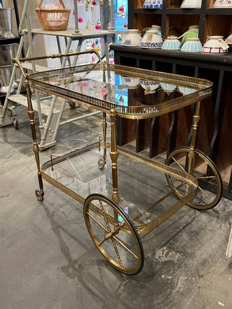 Sofisticado carro de bar de latón-Francia Años 50 en Bueno estado para la venta en Copenhagen K, DK