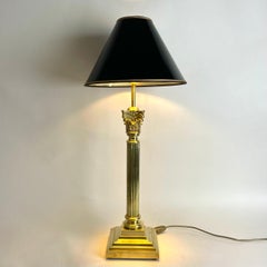 Sophisticated Brass Table Lamp with Classic column, late 19th Century