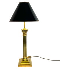 Sophisticated Brass Table Lamp with Classic column, late 19th Century