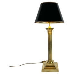 Sophisticated Brass Table Lamp with Classic column, late 19th Century