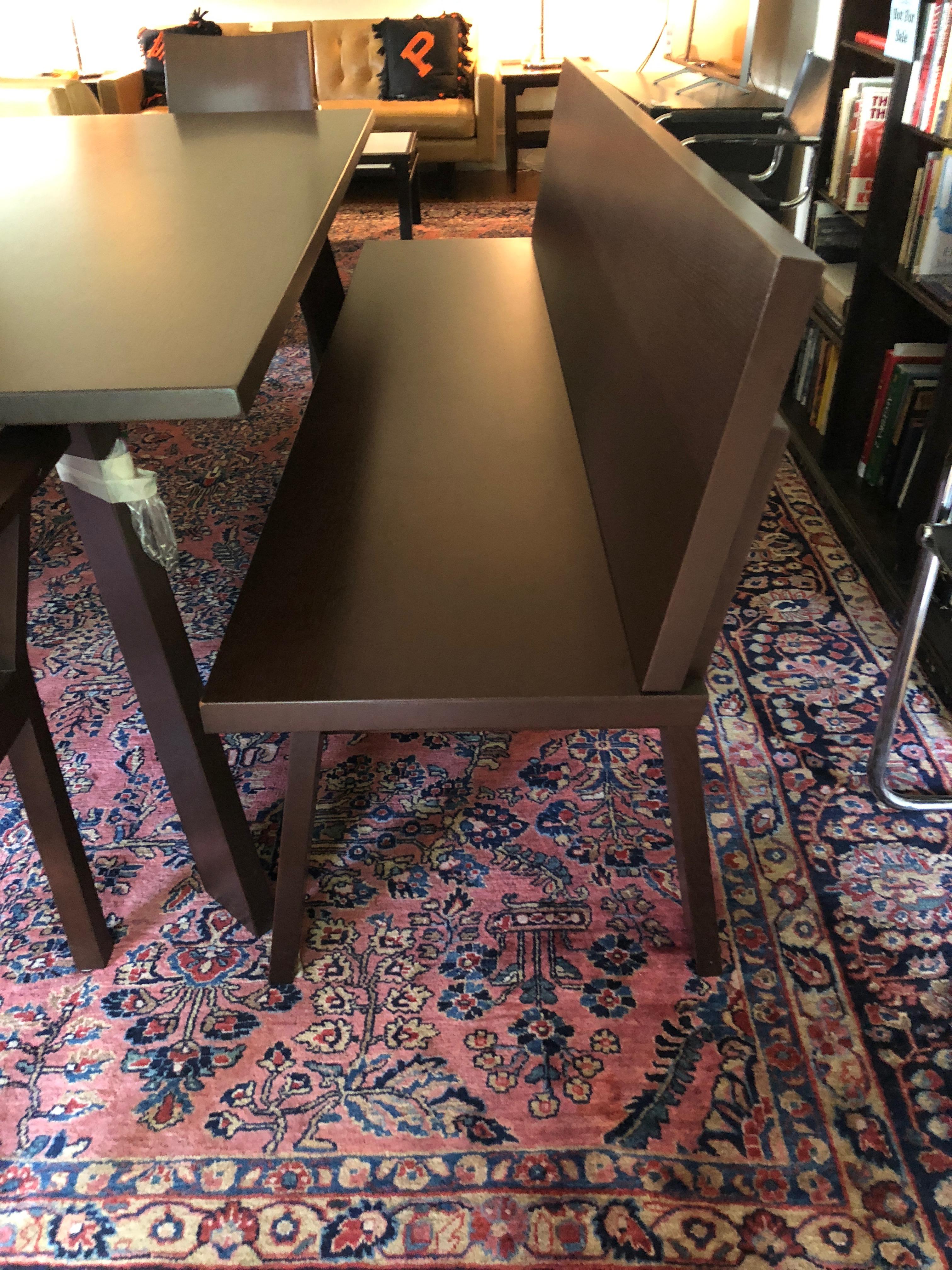 German Sophisticated Bulthaup Dining Table with Two Benches and Two Armchairs