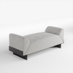 Sophisticated Coastal Steel & Upholstery "Beach" Bench, Parisii Collection