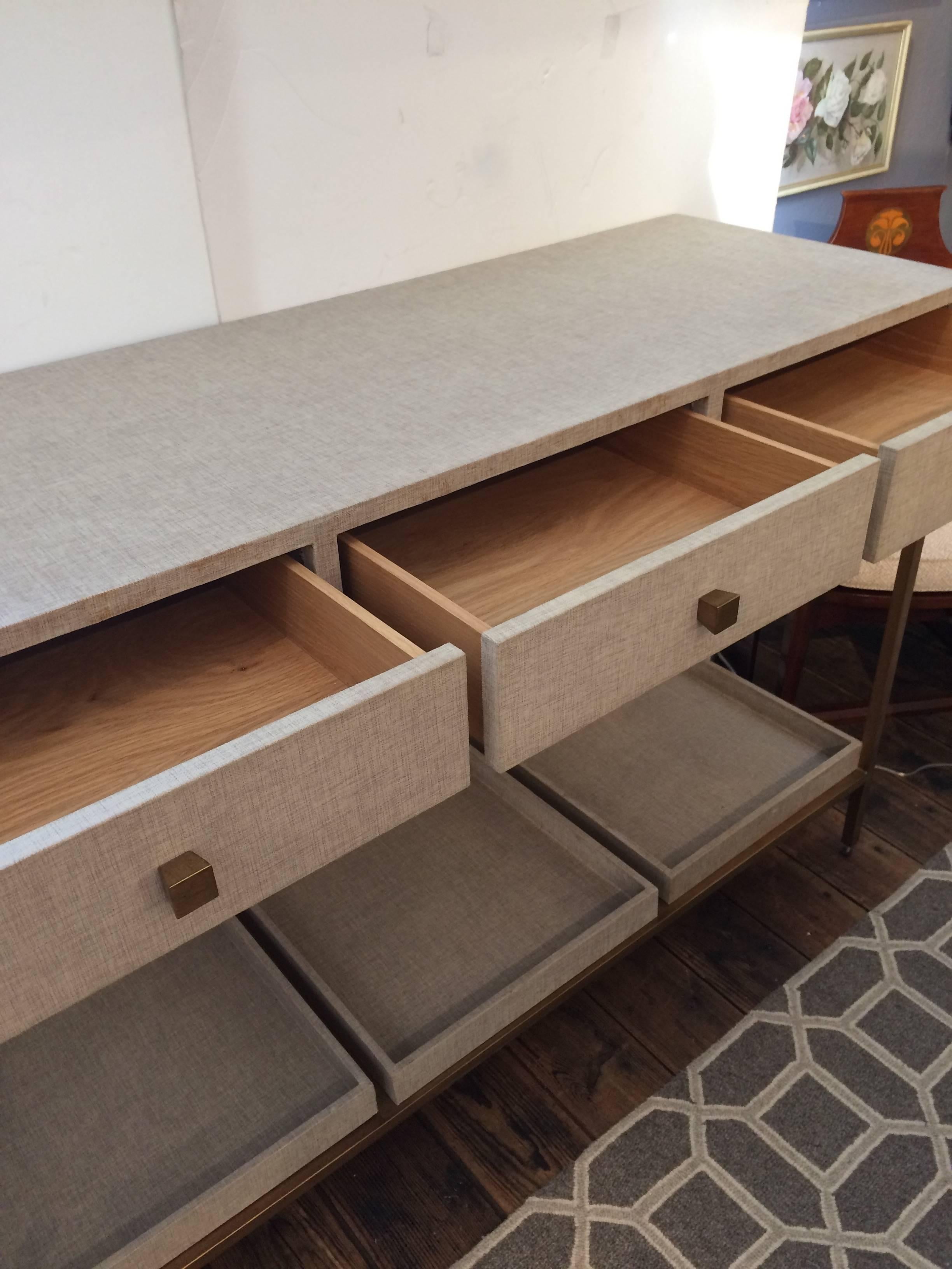 Sophisticated Contemporary Console with Drawers and Trays In Good Condition In Hopewell, NJ