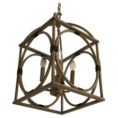 Sophisticated Contemporary Painted Iron Square Lantern