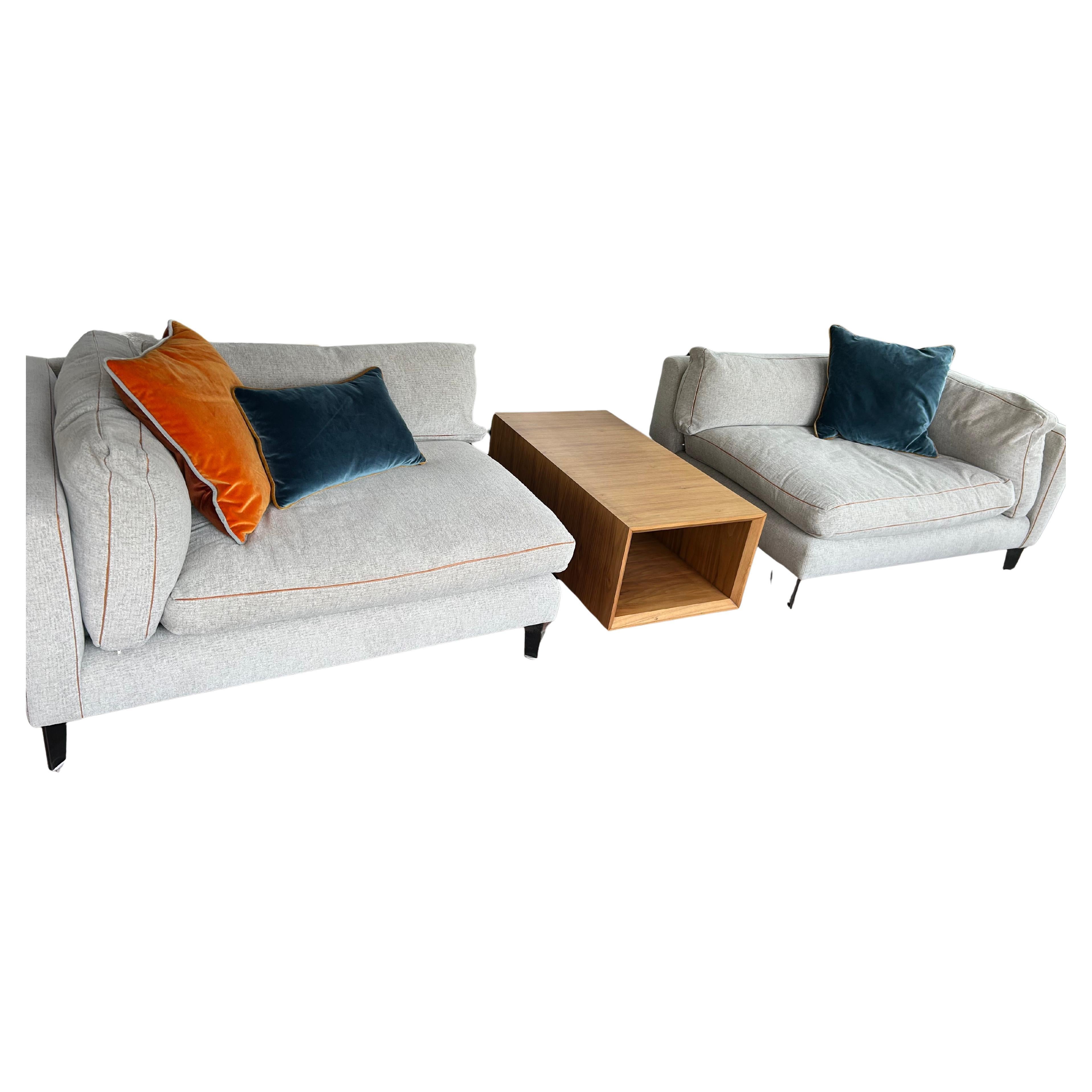 Sofisticato divano personalizzato Montauk Sofa Co. Sezionale due pezzi di Harris in vendita