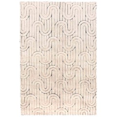 Sophisticated Customizable Reality Weave Rug in Cream Large