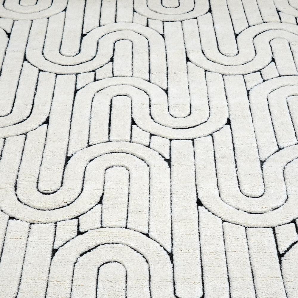 Sophisticated Customizable Reality Weave Rug in Cream Small For Sale 4