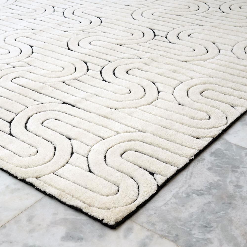 Sophisticated Customizable Reality Weave Rug in Cream Small For Sale 1
