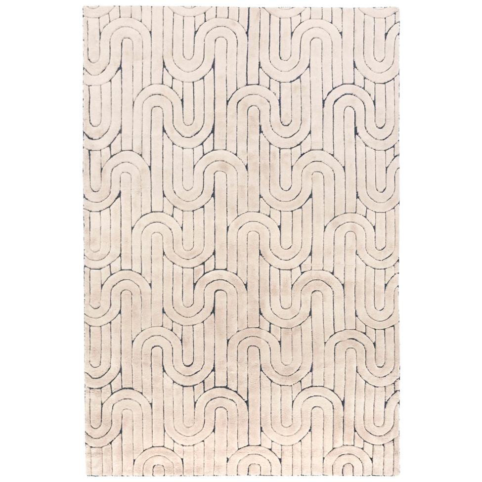 Sophisticated Customizable Reality Weave Rug in Cream X-Large