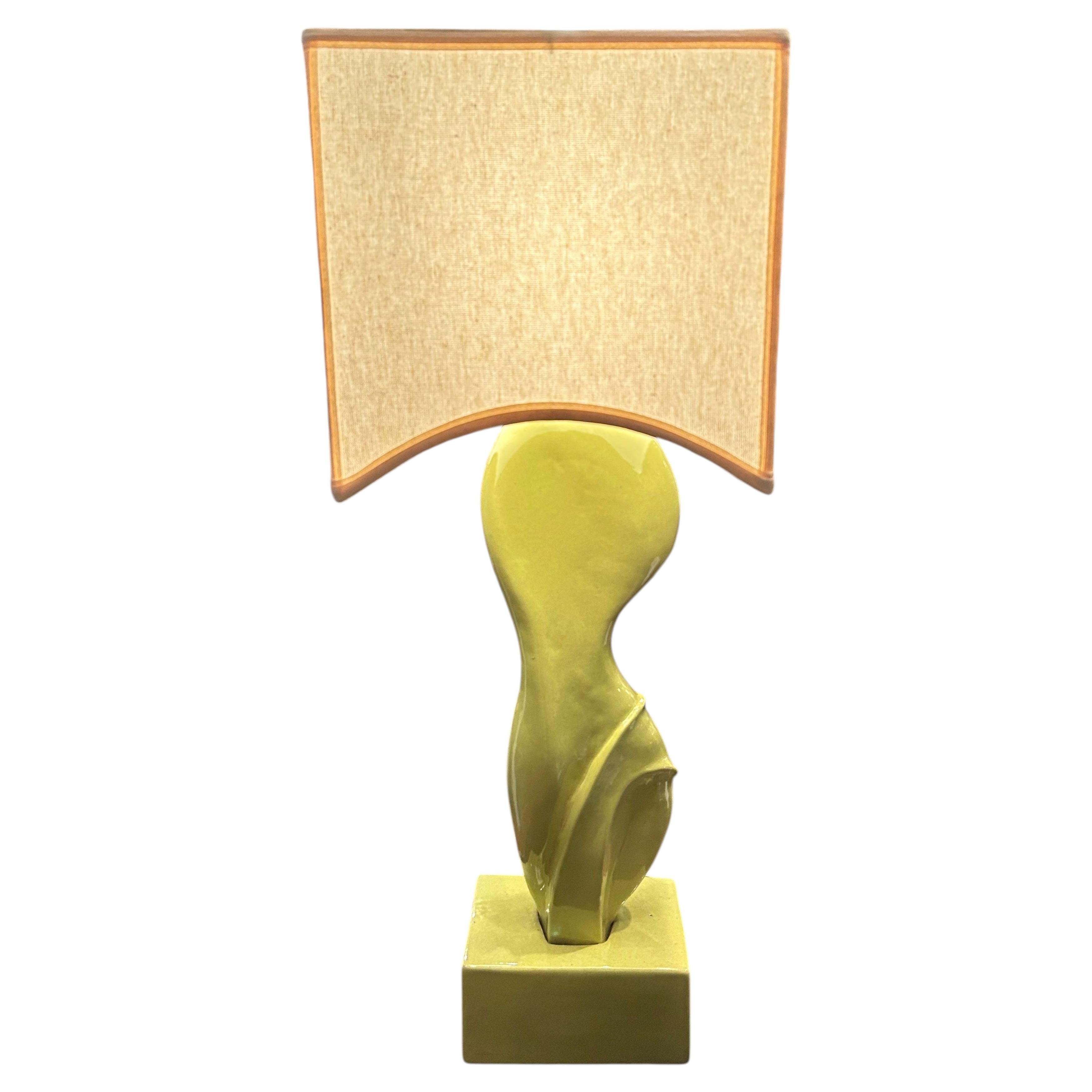 Sophisticated Designer Marianna Von Allesch Chartreuse Table Lamp