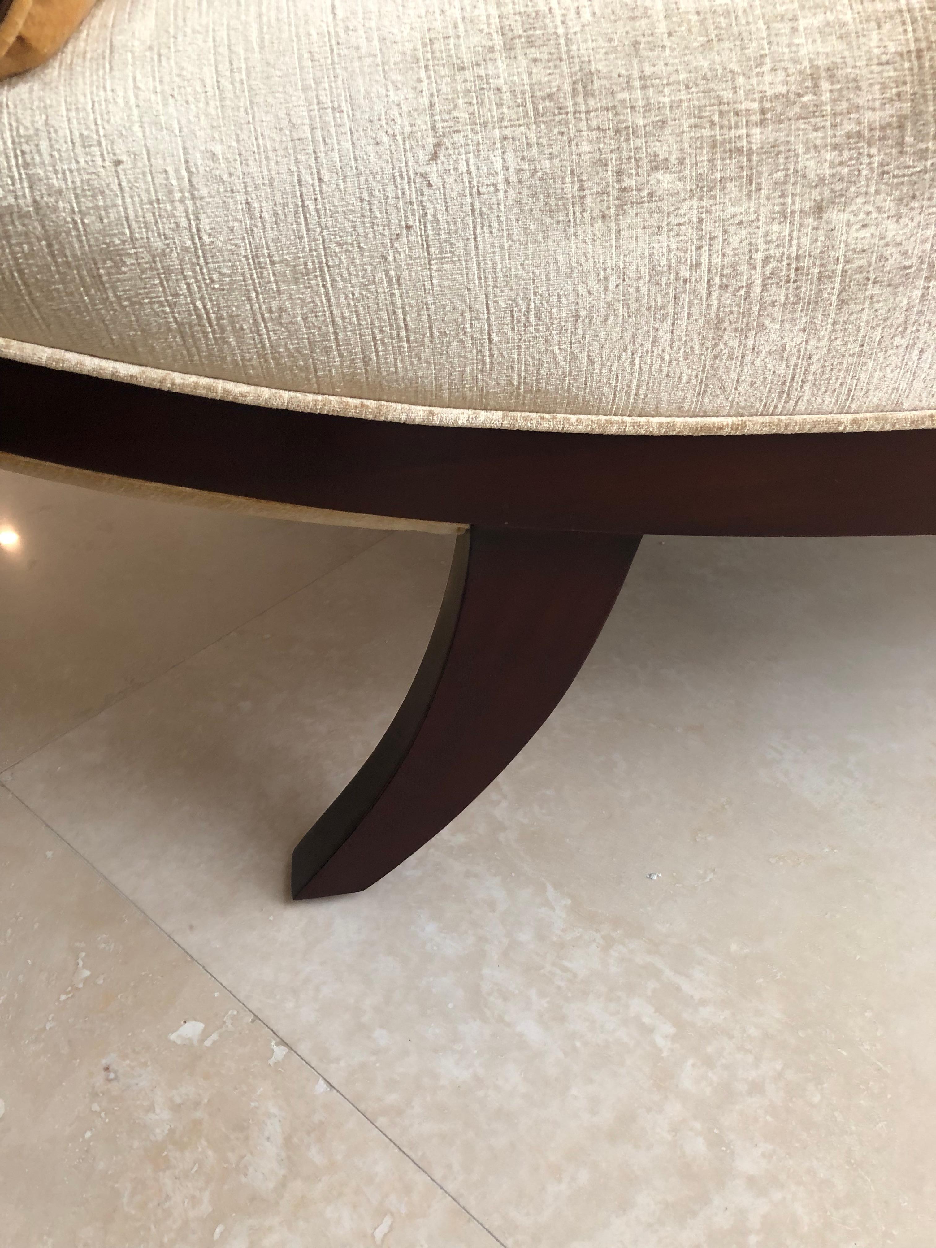 Sophisticated Designer Wood & Velvet Christopher Guy Medea Ottoman Banquette 6